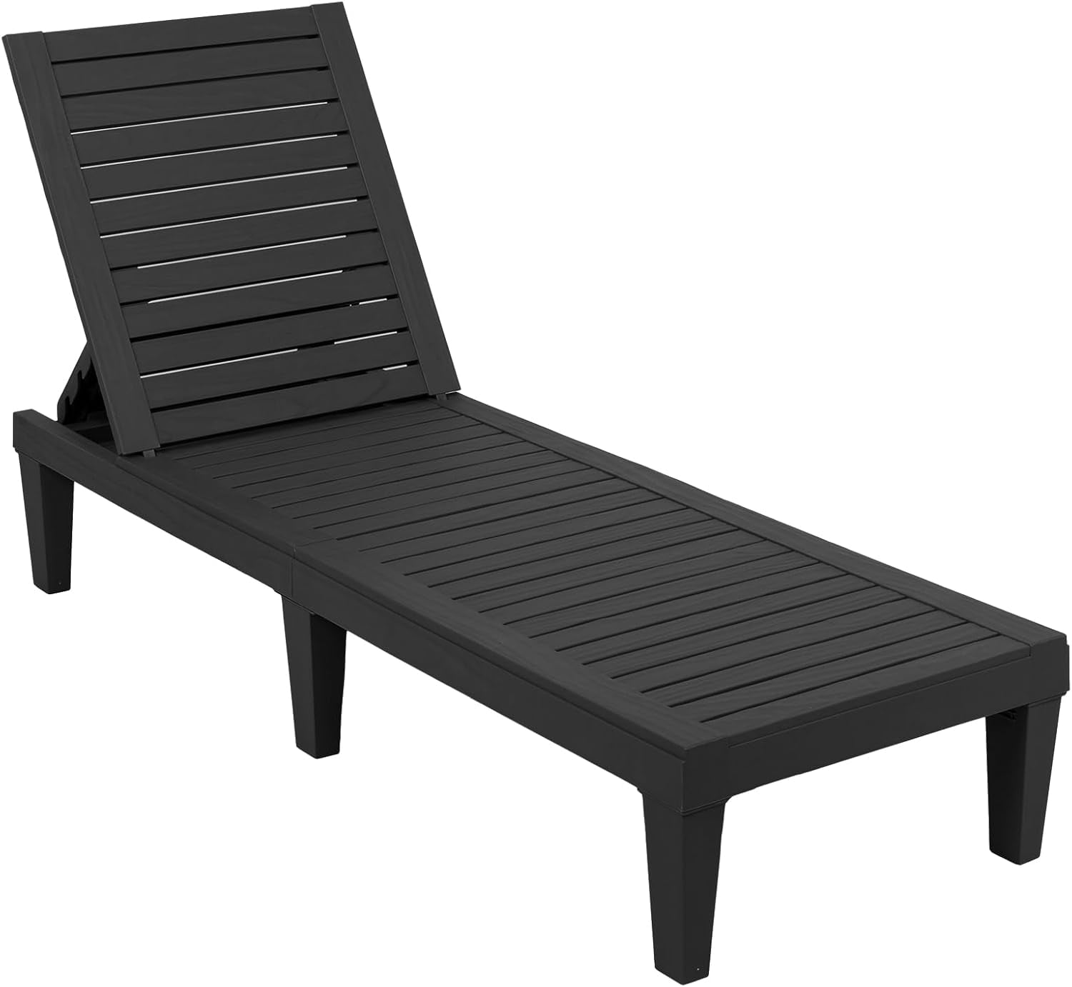 Zengpin Outdoor Chaise Lounge Chair with 5-Level Adjustable Backrest ...