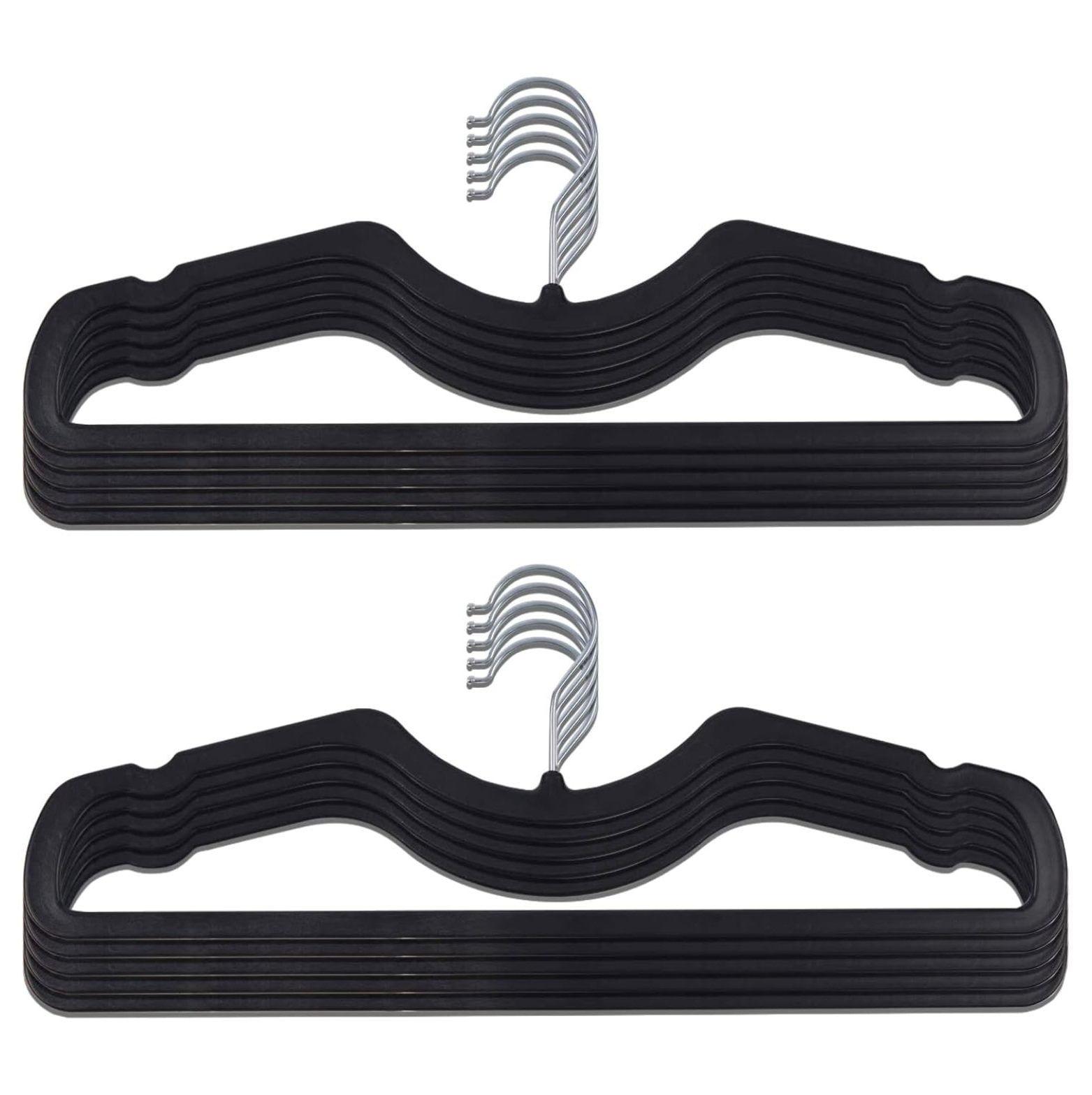 Zengpin Slimline Black Plastic Premium Clothes Hangers, SpaceSaving