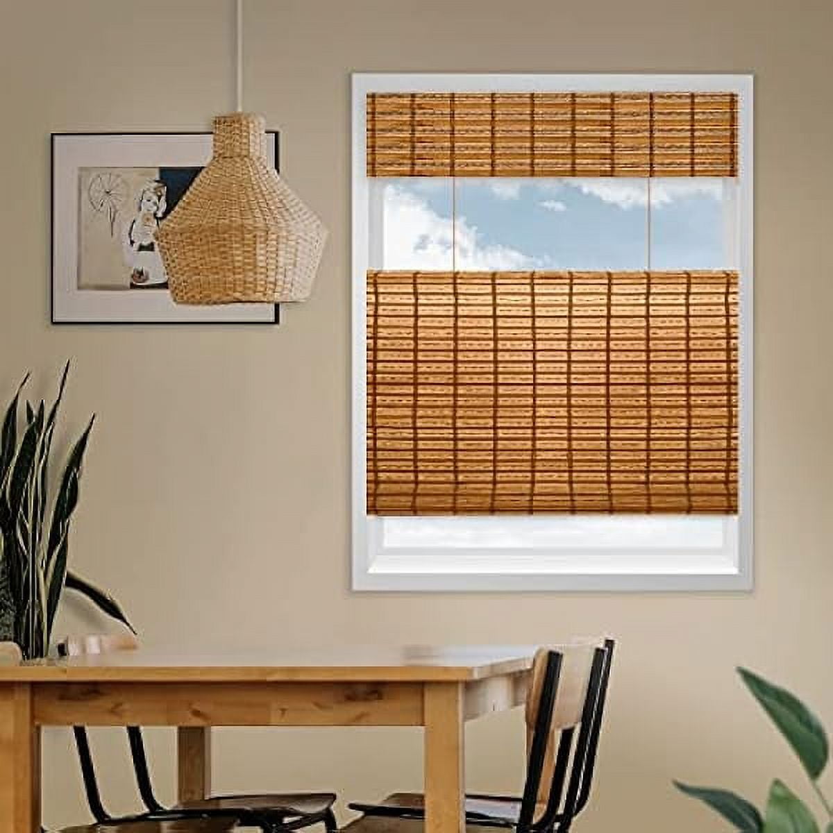 Zengpin Top Down Bottom Up Cordless Bamboo Blinds, Bamboo Blinds, Roman