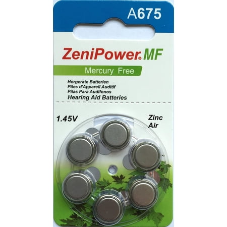 ZeniPower Mercury Free Hearing Aid Batteries Size 675 (60 Batteries)