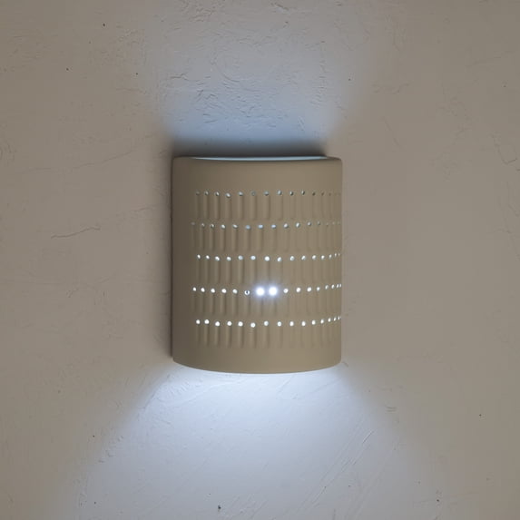 Zenia 10" High Ceramic Outdoor Wall Light, Cottonwood Painted Finish, LED Bulb Included