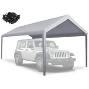 Zenicham 10'x20'Carport Replacement Canopy, 900D Canopy Replacement Cover with Legs Skirts/Ball Bungee Cords, Waterproof&UV Protected Car Cover Tent for Boat, Parties, Garden (Not Including Frame)