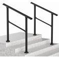 Zenicham 3 Step Handrails for Outdoor Steps, Fit 2 or 3 Steps Outdoor