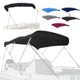 thumbnail image 1 of Zenicham 4 Bow Marine Grade Fade and Crack Resistant Bimini Top Replacement Cover, Heavy-Duty Waterproof and UV-proof Sun Shade Boat Canopy,Easy Install Zipper Sleeves Boat Awning/Without Frame,Black, 1 of 7
