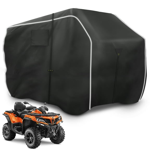 Zenicham 600D ATV Cover - Waterproof & Windproof 4 Wheeler Covers Outdoor Storage, Heavy Duty Quad Wheeler Cover Accessories Fit for Polaris Kawasaki Yamaha Suzuki Honda, 95" L * 50" W * 48" H, Black