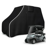 Zenicham 600D Fade and Tear Resistant Golf Cart Cover, Waterproof and UV-Proof Club Car Cover with Reflective Strips Universal Fits for Most 2/4 Passenger EZGO,Yamaha Golf Cart(112" L×48" W×66" H)