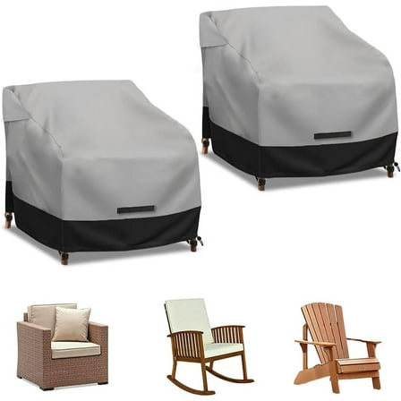 zenicham 28' x 30' x 32' Gray Outdoor Patio Chair Cover, Waterproof (2 Piece)