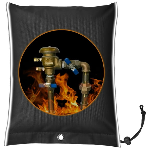 Zenicham 8 Layers of 900D Backflow Preventer Insulation Cover with Reflective Strip, 16"×20", Black