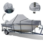 Zenicham 900D Waterproof Heavy Duty Center Console Boat Cover Trailerable,Fits 17'-19' Length, Beam Width up to 102" W, Gary