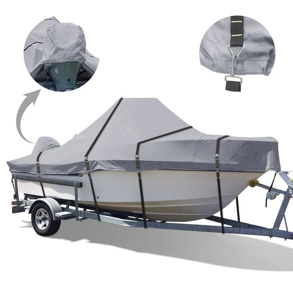 Zenicham 900D Waterproof Heavy Duty Center Console Boat Cover Trailerable,Fits 22'-24' Length,Beam Width up to 116" W, Gary