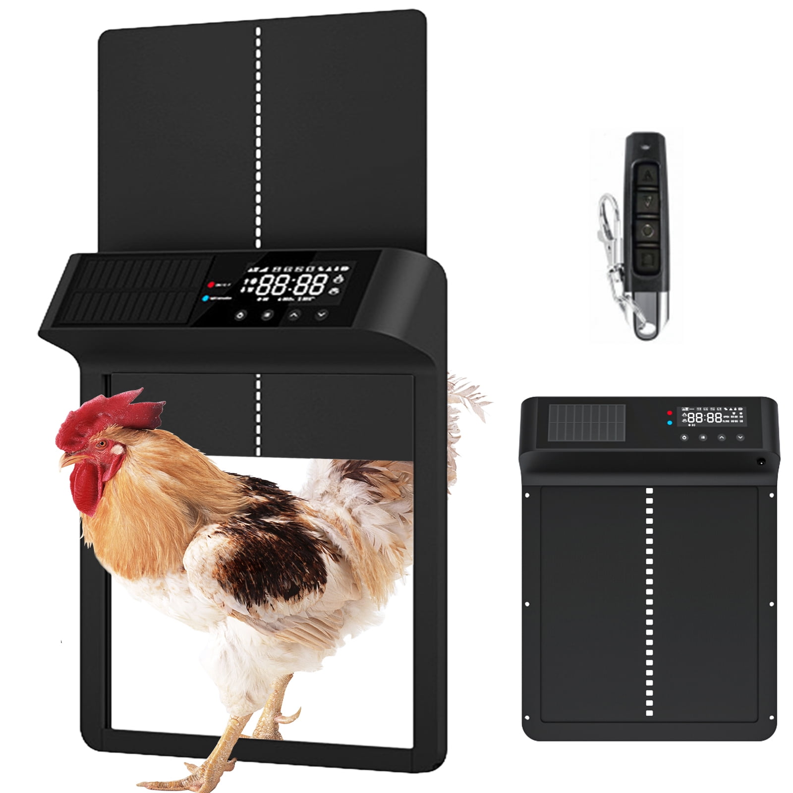 Zenicham Automatic Chicken Coop Door, Solar Powered Electric Chicken
