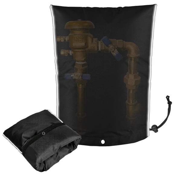 Zenicham Backflow Preventer Insulation Cover, 8 Layers of 900D Material Design With Sprinkler Covers for Outside, Water Well Pump With Reflective Strip, 24"24", Black