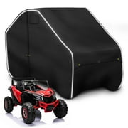 Zenicham Fade and Tear Resistant UTV Cover with Reflective Strips,600D Heavy-Duty Waterproof 2-3 Seater Side by Side Covers Fit for Polaris RZR Yamaha Can-am Honda Kawasaki,134Lx70Wx75H Inch,Black