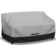 Zenicham Patio Loveseat Cover, 600D Heavy Duty Waterproof Couch Cover, Gray/Black 54"Wx37"Dx35"H
