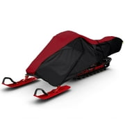 Zenicham Upgraded Heavy Duty Trailerable Waterproof Snowmobile Cover, Red/Black, Fit up to 115"