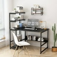 Zenira 43.3 Inch Computer Desk with Shelves, Industrial Style Corner ...