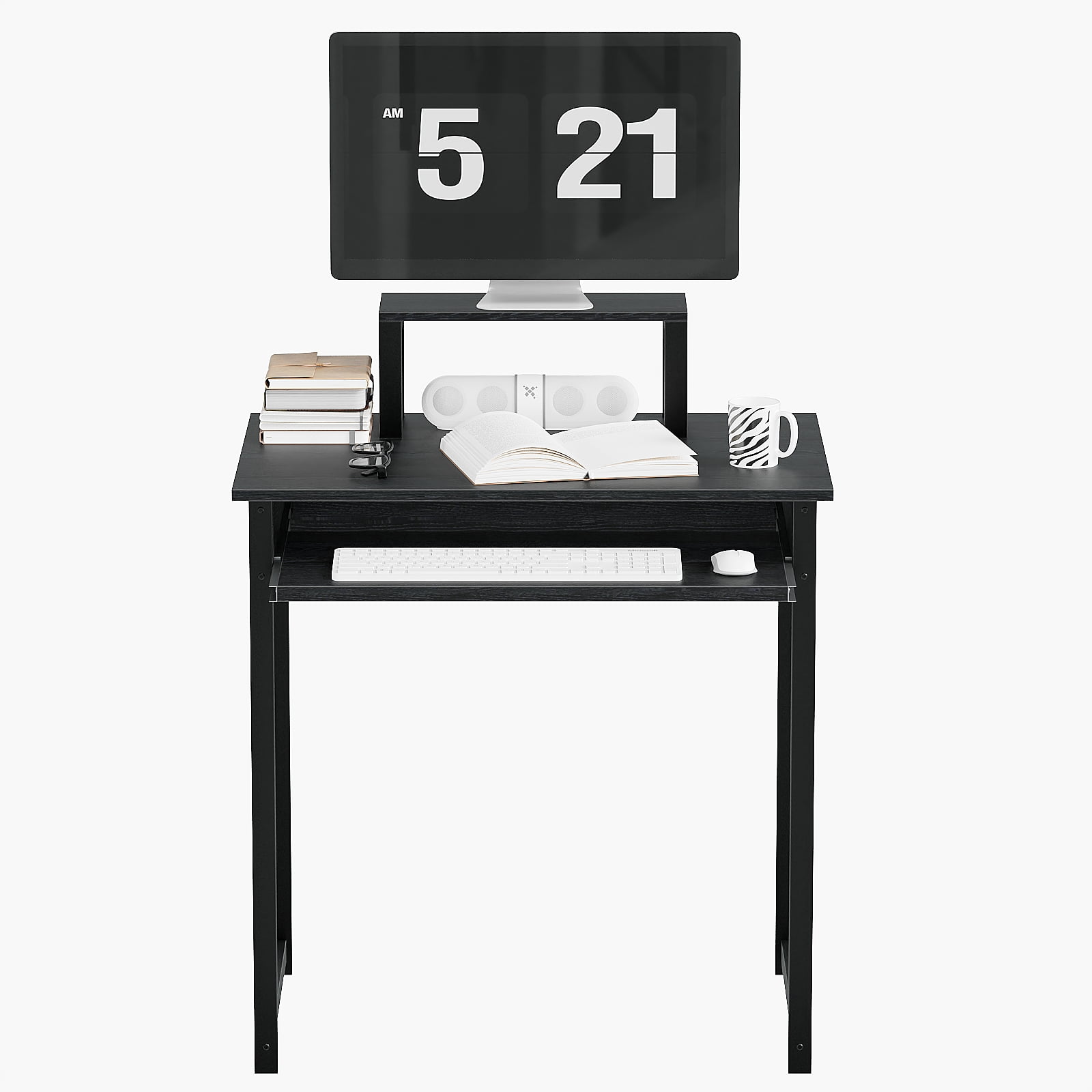 Computer Sdreem Riser Zenira Computer Desk with Power Outlet USB Port, Monitor Riser ...
