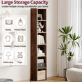 thumbnail image 1 of YQ JENMW 6-Tier Tall Narrow Bookshelf,Slim Storage Organizer Shelf,Display Storage Shelf for Living Room,Bedroom,Home Office,Brown, 1 of 10