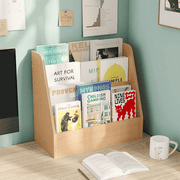 YQ JENMW 4 Tier Book Display Shelf,Desktop Bookshelf Organizer,Magazine Holder and Desktop File Organizer for Home Office