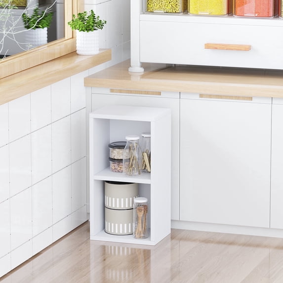 YQ JENMW 2-Tier Storage Shelf,Compact Space-Saving Organizer for Living Room,Bedroom,Kitchen,Office