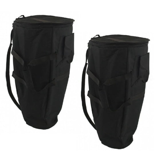 Zenison 12'' Deluxe Padded Conga Drum Travel Bags Set of 2 Heavy Duty Padding