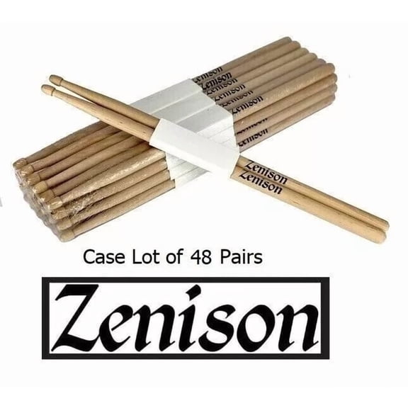 Zenison 48 Pairs- 5B Wood Acorn Tip Maple Drumsticks Professional 24 Drumsticks 96 Drum Sticks