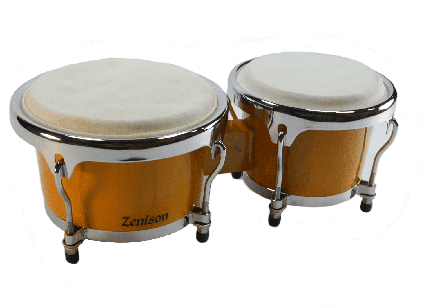 Zenison - Bongo Drums 8+9" Set, Natural Wood Dual Bongos, World Latin Percussion