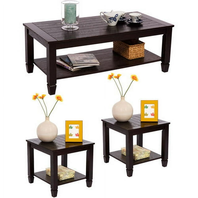 Zenith 3Piece Cocktail and End Tables Value Bundle, Espresso