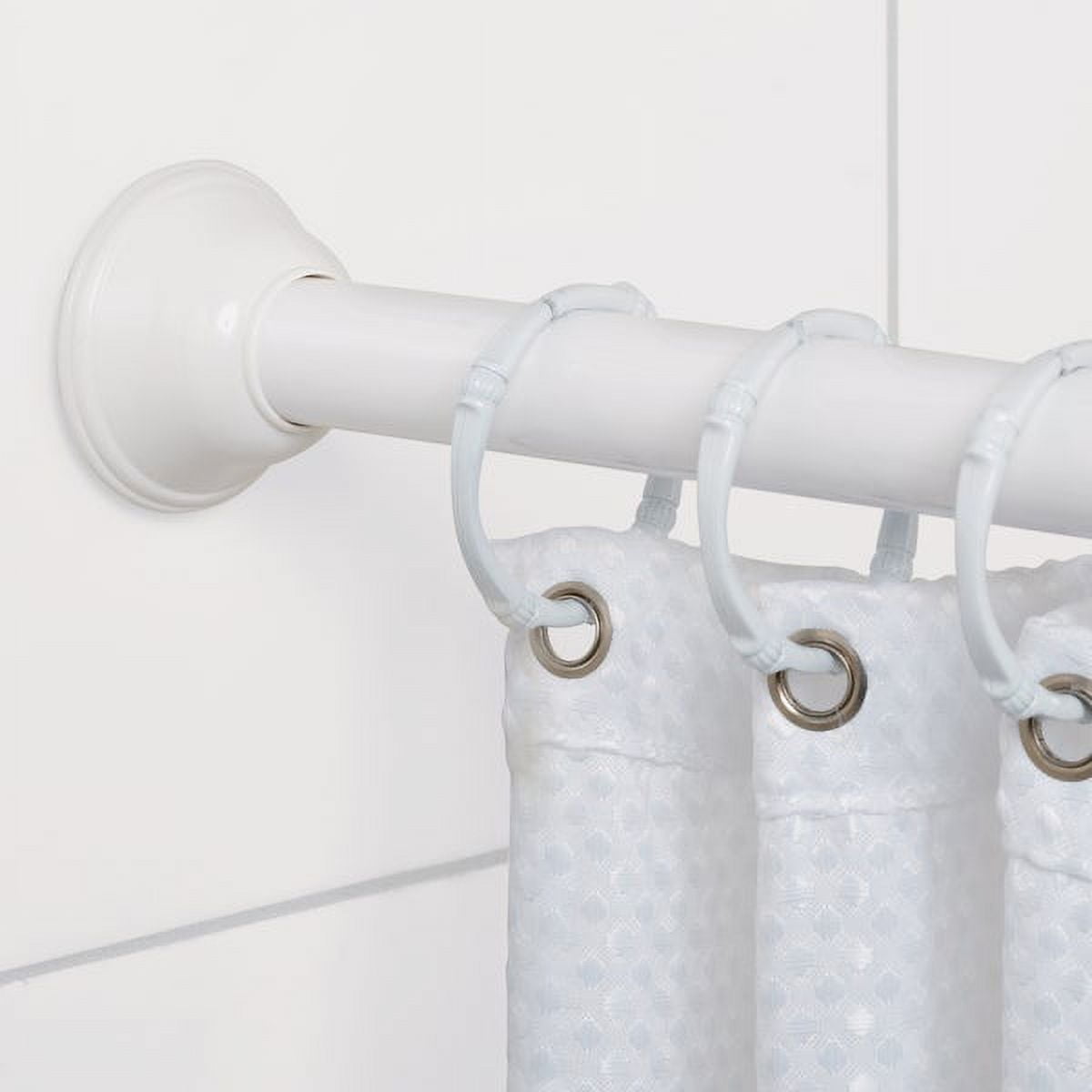 Zenith 771ww 42" 72" White Minial Tension Shower Curtain Rod
