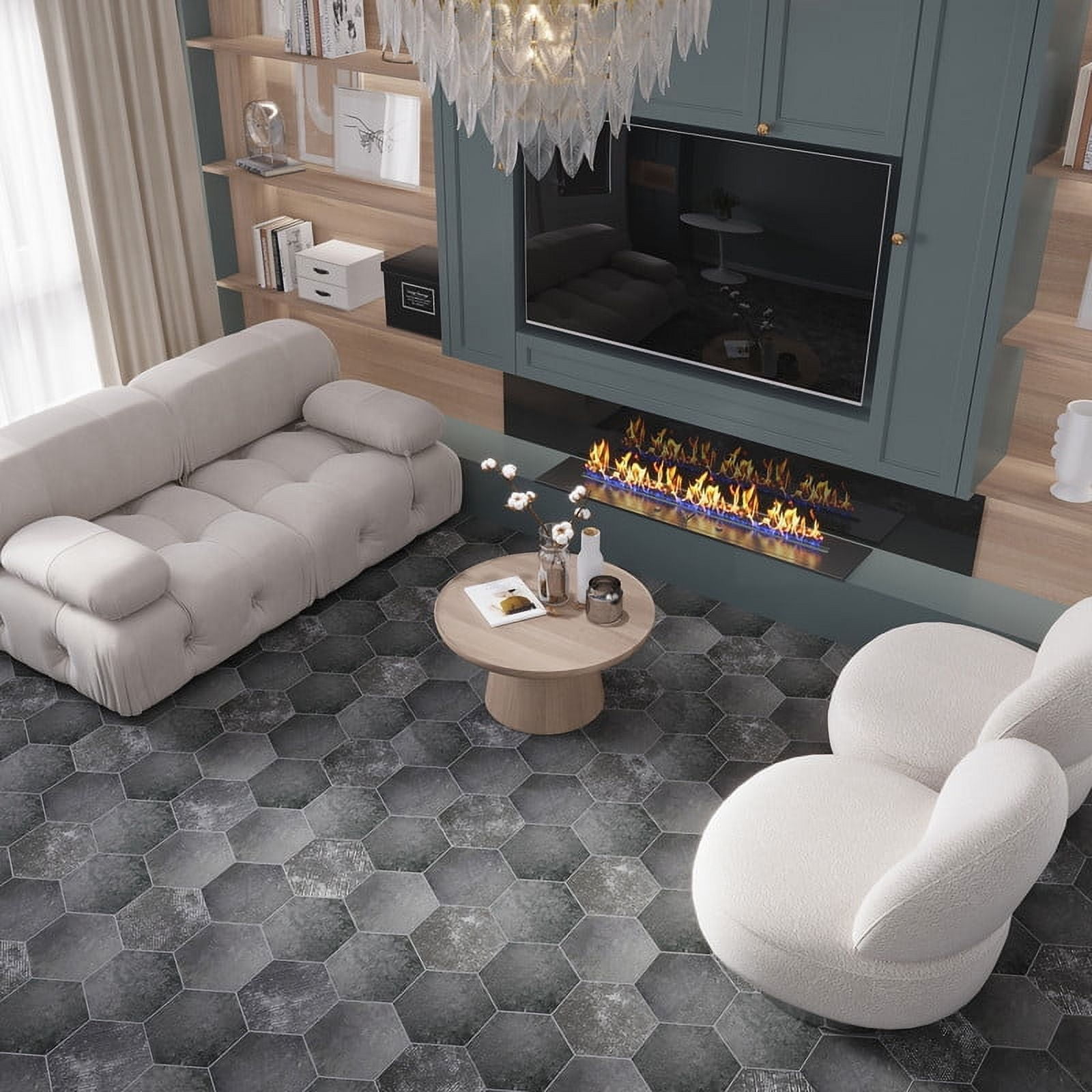 Zenith Tile Zenith 9 x 11 in. Matte Charcoal Gray Porcelain Hexagon Wall and Floor ...