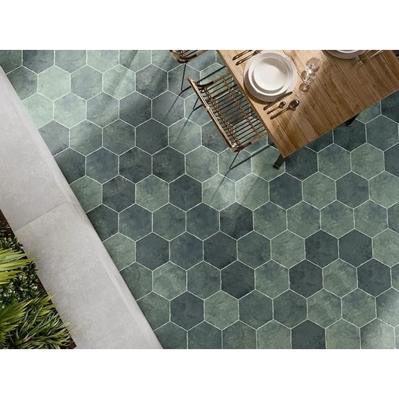 Zenith 9 x 11 in. Matte Moss Green Porcelain Hexagon Wall and Floor Tile (8.07 sq ft/case) - 16 Pack