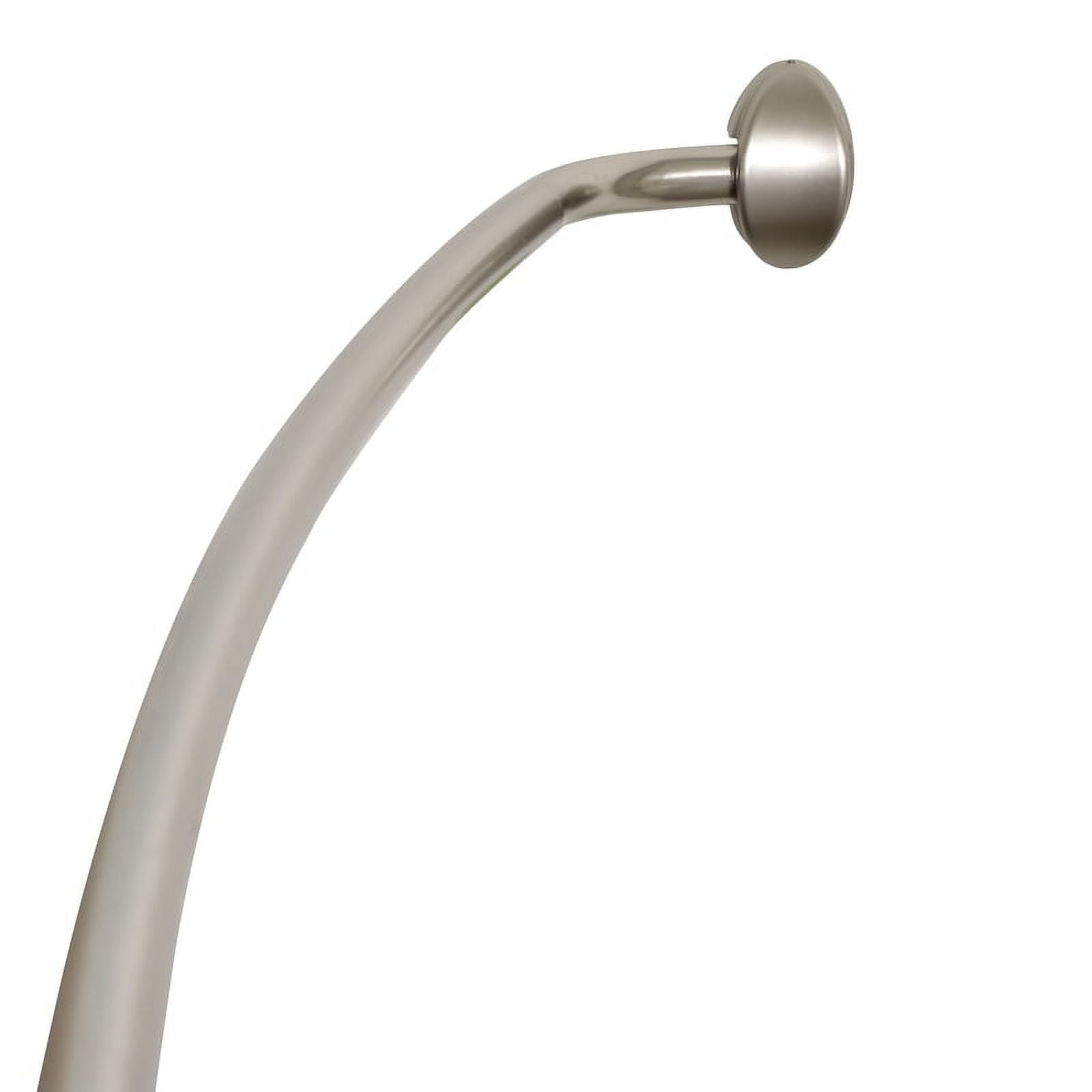 Adjustable Brushed Nickel Curved Shower Rod for 60-72 Inch Openings