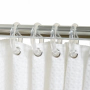 Zenith Home Clear Plastic Shower Curtain Rings 12 Count