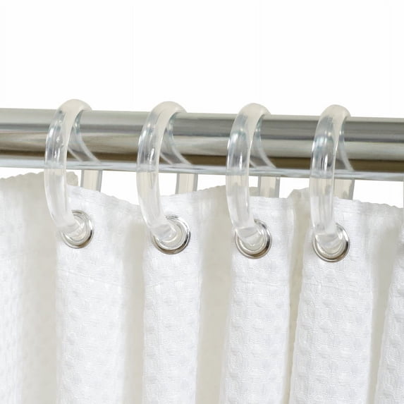 Zenith Home Clear Plastic Shower Curtain Rings 12 Count