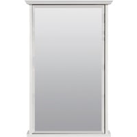White 25-Inch Wood Surface Mount Medicine Cabinet with Beveled Mirror