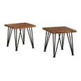 thumbnail image 1 of Zenith Outdoor Industrial Accent Table, Set of 2, Teak Finish, Rustic Metal, 1 of 6