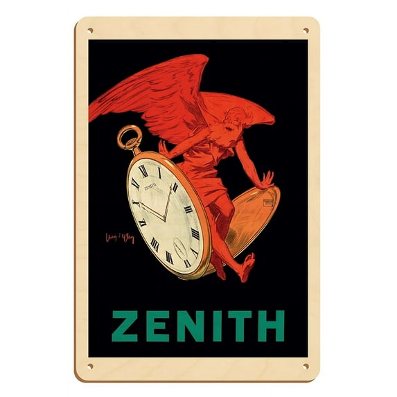 Zenith Swiss Pocket Watch - Vintage Advertising Poster by Jean D'Ylen c.1928 - 8 x 12 inch Vintage Wood Art Sign