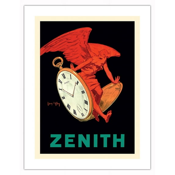 Zenith Swiss Pocket Watch - Vintage Advertising Poster by Jean D'Ylen c.1928 - Bamboo Fine Art 290gsm Paper (Unframed) 17x22in