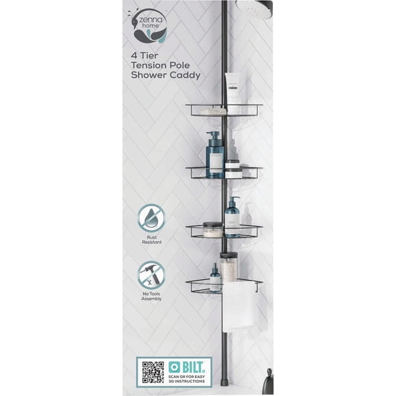 Zenith Zenna Home Metal 12 In. x 97 In. Shower Caddy