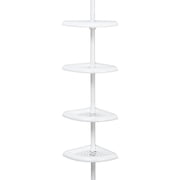 Zenith 4-Tier Tension Pole Corner Shower Caddy - Rust Resistant, Freestanding - 1 Piece   Home & Garage Storage, Stackable Design