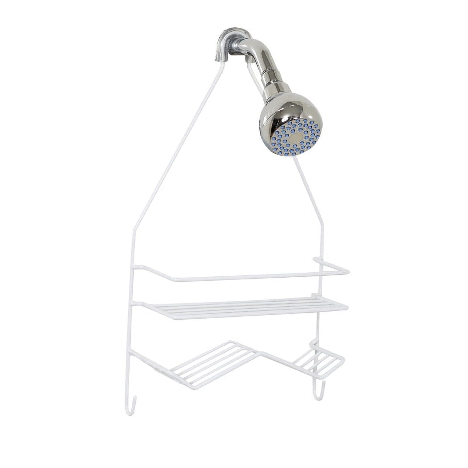 Zenna Home White Steel Over-the-Shower Caddy with Hooks