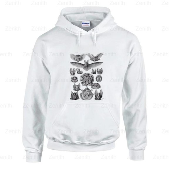 Zenith51 Bats, Scientific, Illustration, Drawing, Biology, Art Hoodie, for Unisex, up to size 5XL.