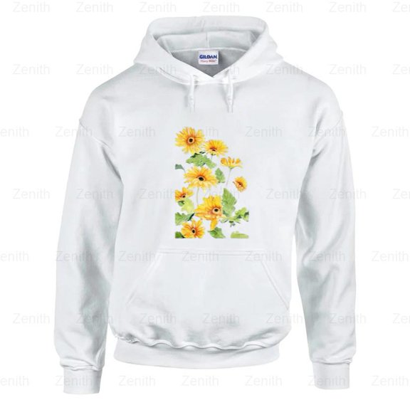 Zenith51 Beautiful Yellow Gerbera Floral Botanical Nature Graphic Hoodie, for Unisex, up to size 5XL.