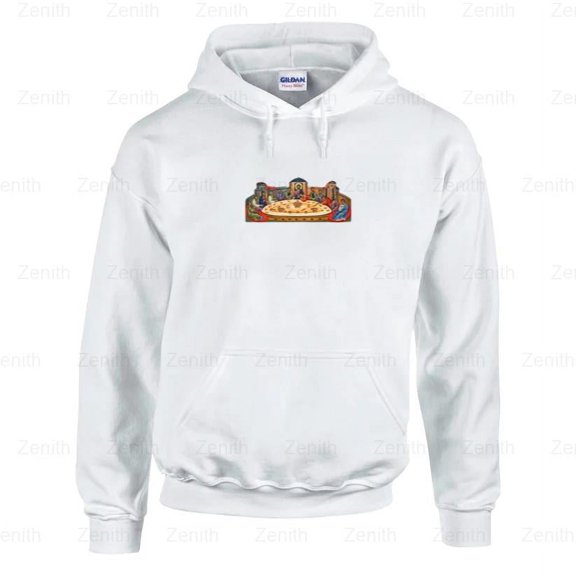 Zenith53 Last Supper in Orange Religious, Faith, Christian Graphic Hoodie, for Unisex, up to size 5XL.