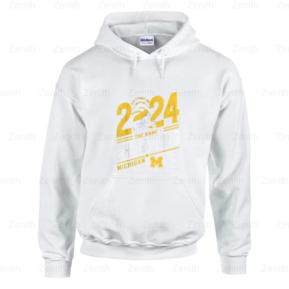Zenith54 Michigan 2024 4th Straight Michigan Plant The Flag Graphic Hoodie, for Unisex, up to size 5XL.