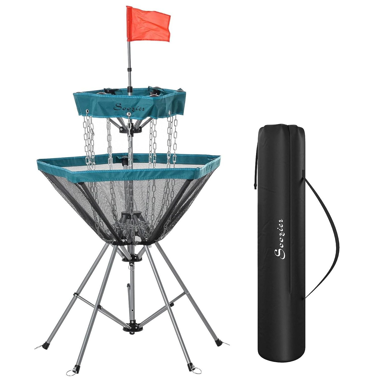 Zenitha Portable Disc Golf Basket Target with 12Chain, Easy Carry Bag