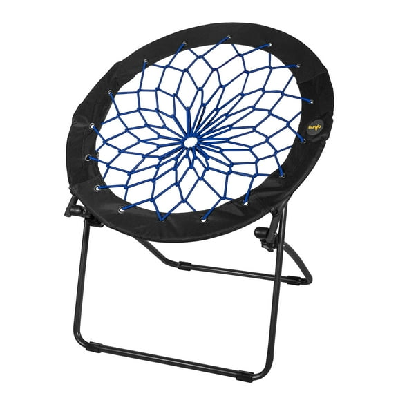 Zenithen Foldable 29" Bunjo Bungee Chair, Indigo (Pack of 1) - Lightweight Collapsible Seating for Teens, Adults, Dorms, Bedrooms, Camping & Gaming - 225lb Capacity Portable Seat