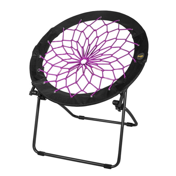Zenithen Foldable 29" Bunjo Bungee Chair, Plum Jam (Pack of 1) - Lightweight Collapsible Seating for Teens, Adults, Dorms, Bedrooms, Camping & Gaming - 225lb Capacity Portable Seat