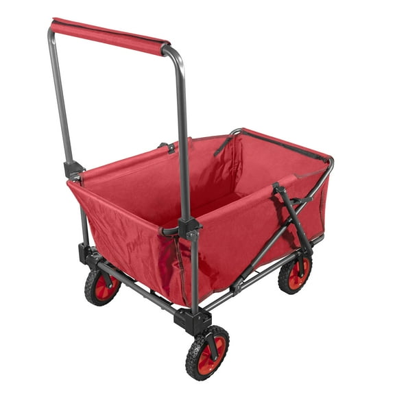 Zenithen Large Folding Portable Wagon with Travel Wheels, Red