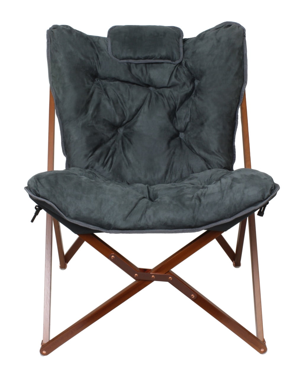 Zenithen Limited Butterfly Folding Chair For Dorm, Living, Bedroom - Gray